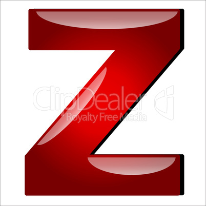 reflektierender Buchstabe Z