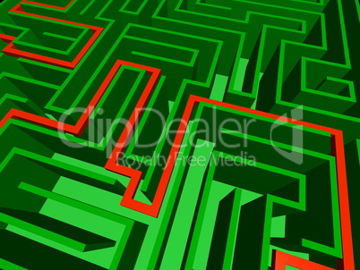 Close-up of the maze