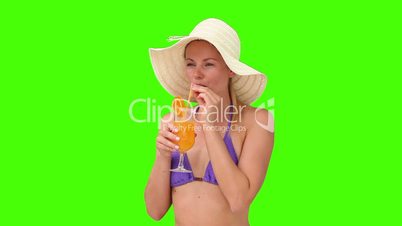 Frau mit Cocktail