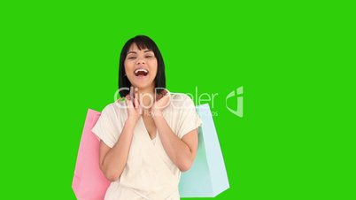Frau mit Einkaufstüten