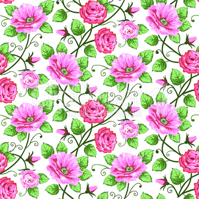 Roses seamless pattern