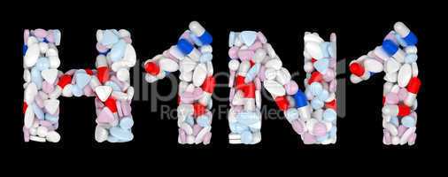 H1N1: pills and drugs shape isolated
