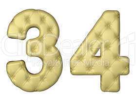 Luxury beige leather font 3 4 numerals