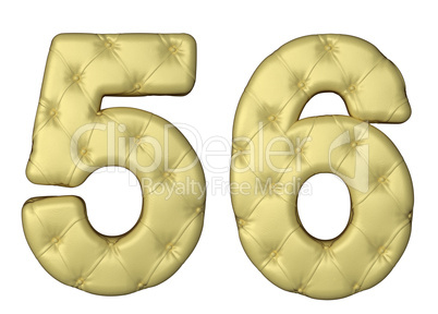 Luxury beige leather font 5 6 numerals