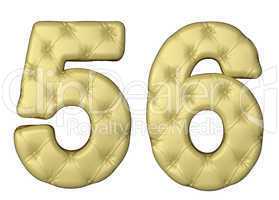Luxury beige leather font 5 6 numerals
