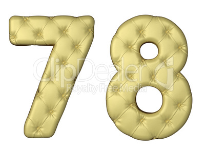 Luxury beige leather font 7 8 numerals