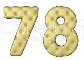 Luxury beige leather font 7 8 numerals
