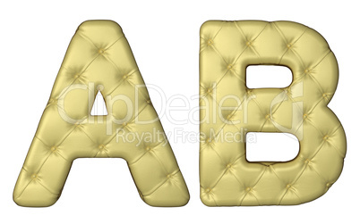 Luxury beige leather font A B letters