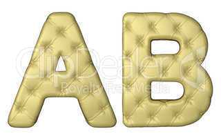 Luxury beige leather font A B letters