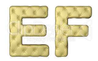 Luxury beige leather font E F letters