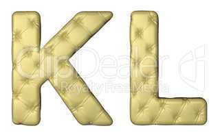 Luxury beige leather font K L letters