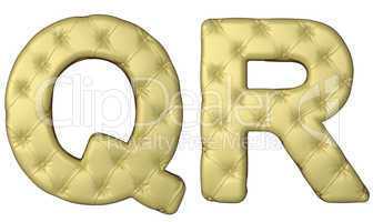 Luxury beige leather font Q R letters