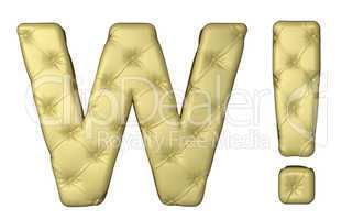Luxury beige leather font W letter and Wow