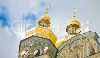 Cupola of Orthodox church and Cloudy sky
