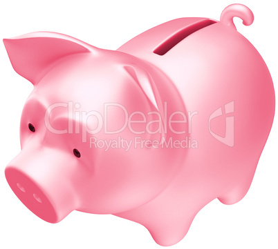 Savings and money: Pink piggy bank