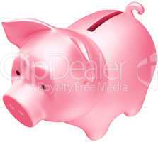 Savings and money: Pink piggy bank