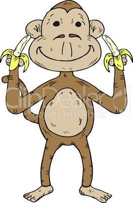 Vector illustration of a cartoon monkey
