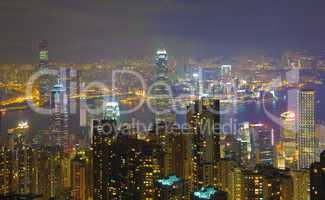 Hong Kong at night, view from Victoria Peak