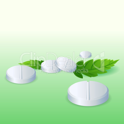 pills with leaf