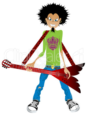 boy with electric guitar