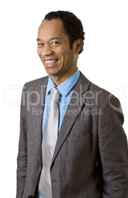 Businessman portrait on white