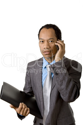 Smart business man on the phone