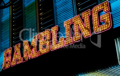 Gambling neon sign, Las Vegas