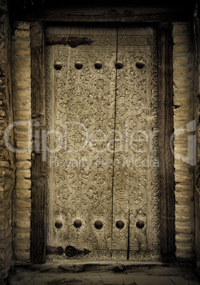 close-up image of ancient doors