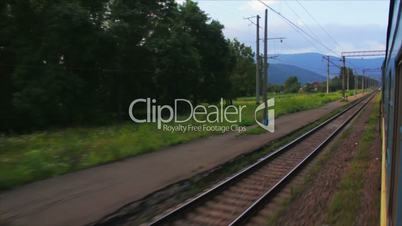 Passenger train goes to Carpathians