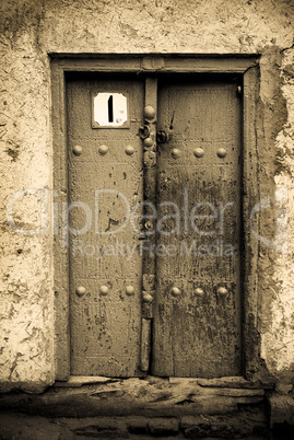 close-up image of ancient doors