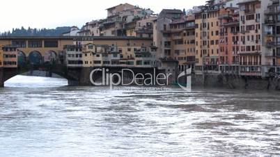 Buildings and water on Ponte Vecchio