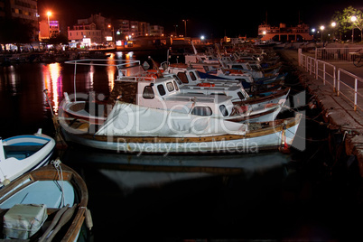 Boats at night