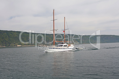 Sailing boat in the sea