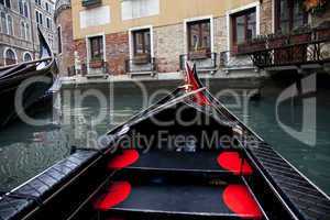Gondola sailing in Venice channel
