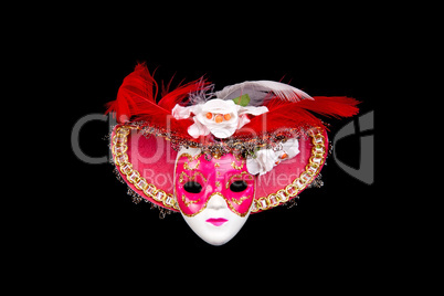 Painted Venice mask isolated on black background