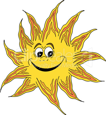 vector illustration of a smiling sun
