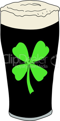 vector illustration of a lucky Irish pint of beer