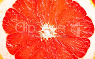 Core of grapefruit close-up