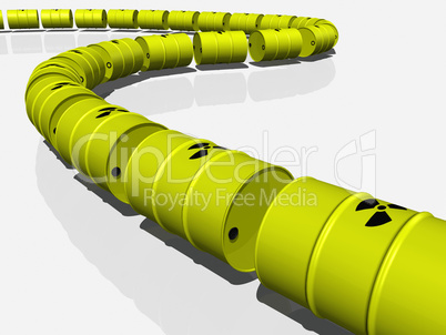 Pipeline or train made of nuclear barrels