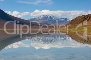 mountain, reflecting in the lake, bolivia