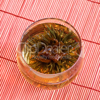 tea needles in the glass