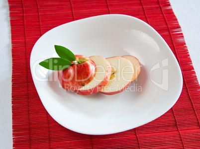 apple slices on dish