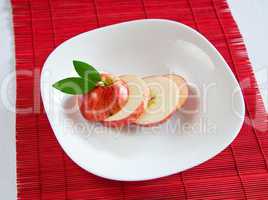 apple slices on dish