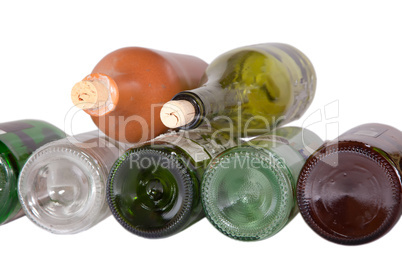 Wine bottle bottoms isolated on white