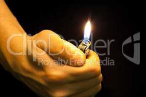 Hand with lighter
