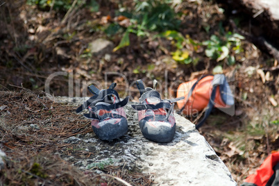 Pair of climbing shoes