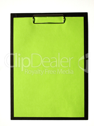 Clipboard with a green letter