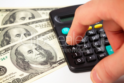 Calculator and money - accounting concept