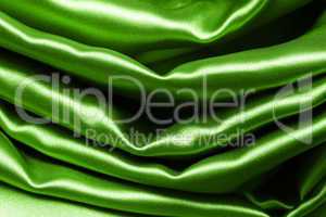 green crumpled silk fabric