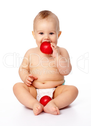 Little child with apple